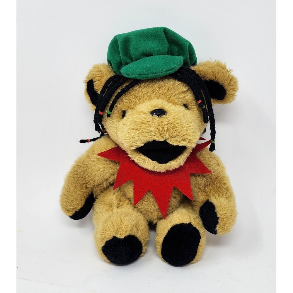 Vintage 1990 Steven Smith Grateful Dead Jointed Rasta Bear Red Collar 12" Plush